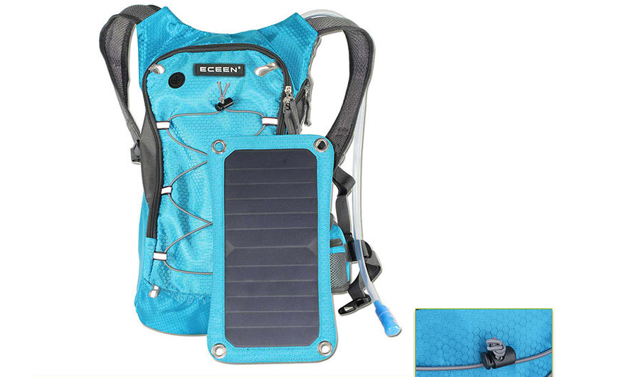 Outdoor riding solar charging backpack men and women lightweight skin sports backpack